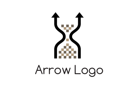 arrows and sand timer logo