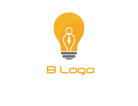 abstract person in bulb logo