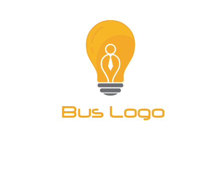 abstract person in bulb logo