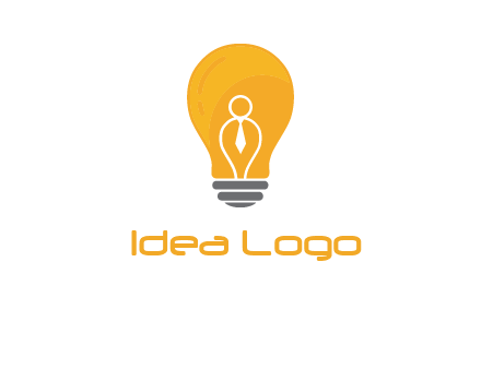 abstract person in bulb logo