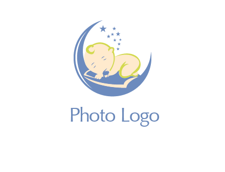 baby on moon and stars logo