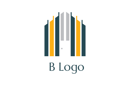 vertical lines house shape logo