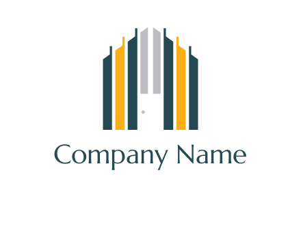 vertical lines house shape logo