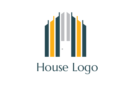 vertical lines house shape logo