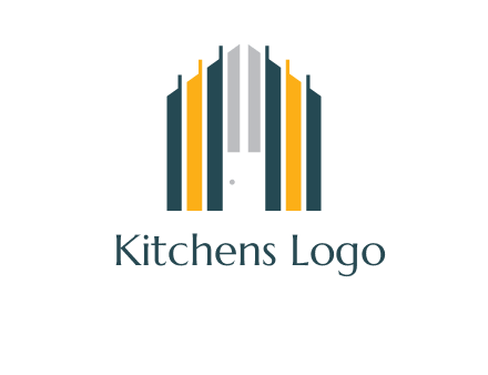 vertical lines house shape logo