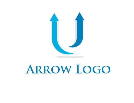 upward arrows in U shape logo