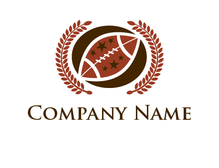 football and laurel wreath logo