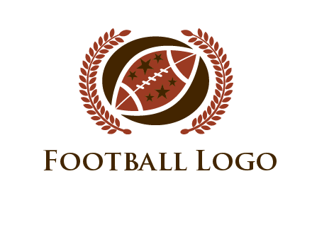 football and laurel wreath logo