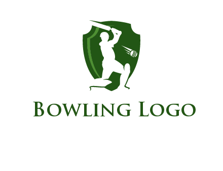 cricket player in shield logo