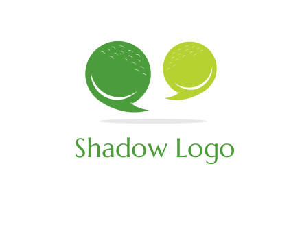 golf ball speech bubbles logo