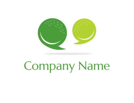 golf ball speech bubbles logo