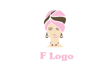 woman wearing a turban and jewelry vector