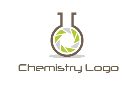 lens inside chemical flask icon