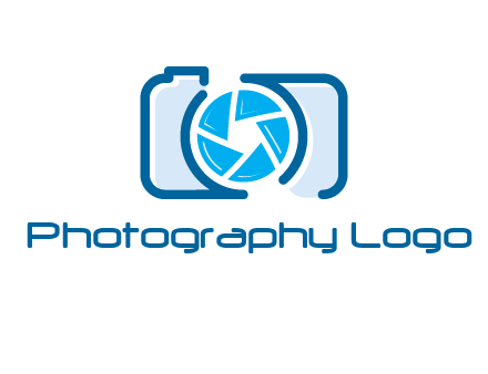 abstract image of a camera with lens logo icon