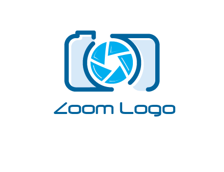 abstract image of a camera with lens logo icon