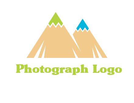 color pencil tips in mountain peak shape logo