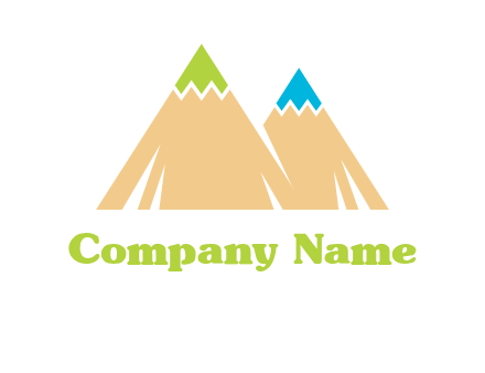 color pencil tips in mountain peak shape logo