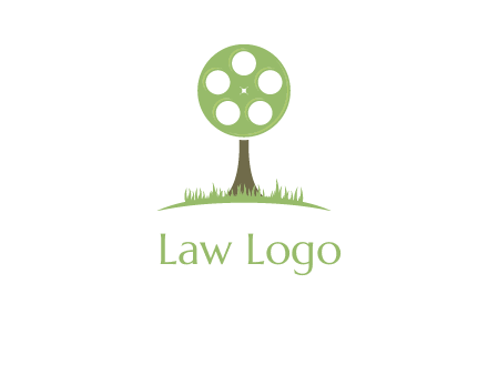 film reel on tree logo