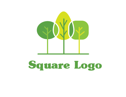 different shaped trees logo