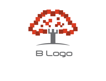 square pixels tree icon