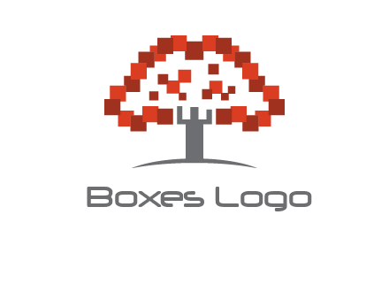 square pixels tree icon