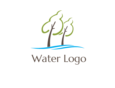 abstract trees and waves logo