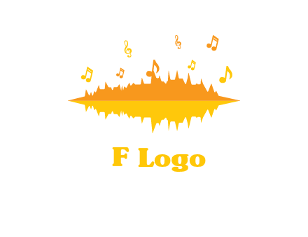 music equalizer with music notes logo