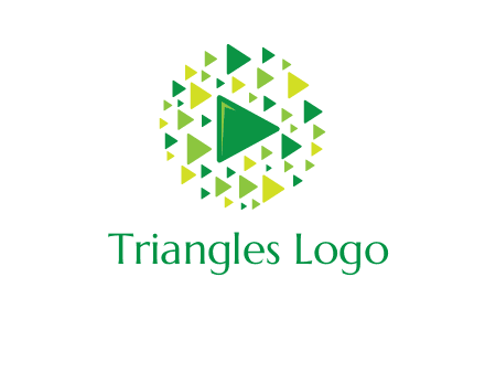 isolated play triangles symbols in circle logo