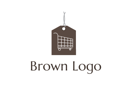 shopping cart on price tag logo