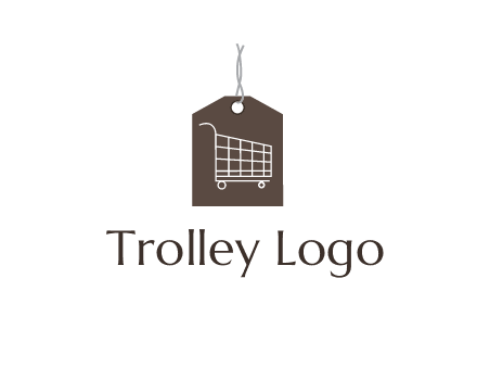 shopping cart on price tag logo