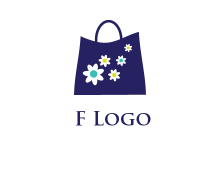 flowers design hand bag icon