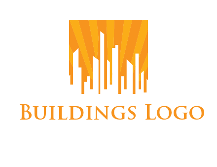 buildings with sun rays logo