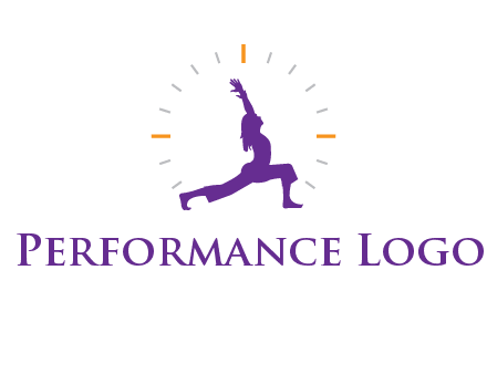 woman doing yoga with clock ticks logo