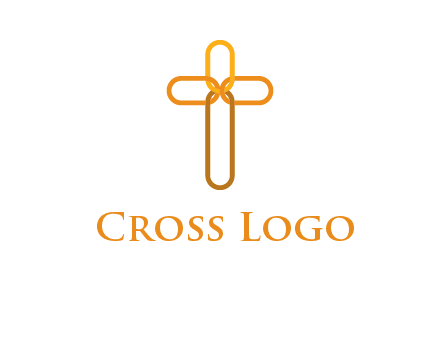 abstract christian cross connection icon