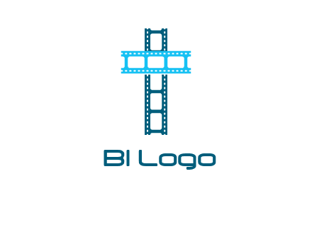 cross and film reel logo