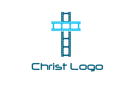 cross and film reel logo