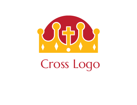 king crown with cross in center logo