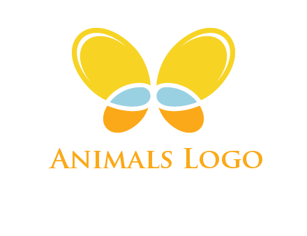 butterfly childcare logo with loops and ovals