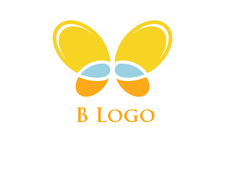 butterfly childcare logo with loops and ovals