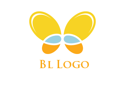 butterfly childcare logo with loops and ovals