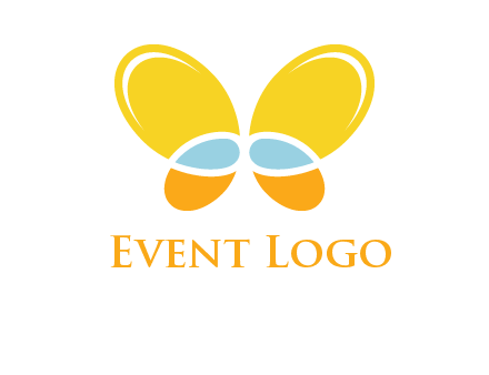 butterfly childcare logo with loops and ovals