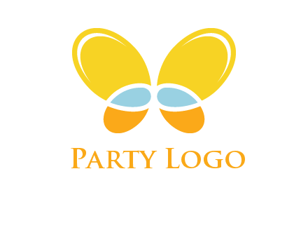 butterfly childcare logo with loops and ovals