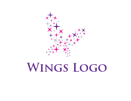 butterfly in star shape logo