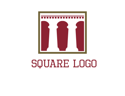 supporting pillars in a square logo