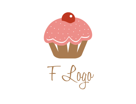 cute cupcake illustration food logo