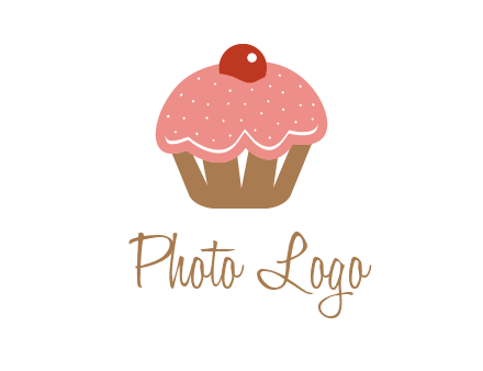 cute cupcake illustration food logo