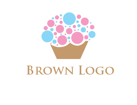 circles forming cupcake food logo