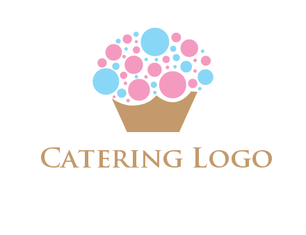 circles forming cupcake food logo