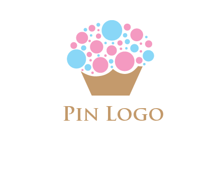 circles forming cupcake food logo