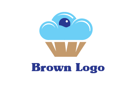 cloud forming cupcake with berry food logo